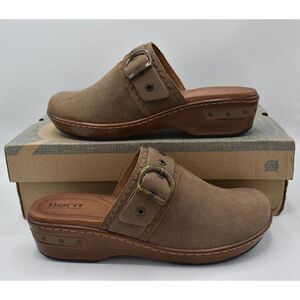 Born Womens Size 11 Banyan Grey Slip on Leather Comfort Clogs Shoes Sandals